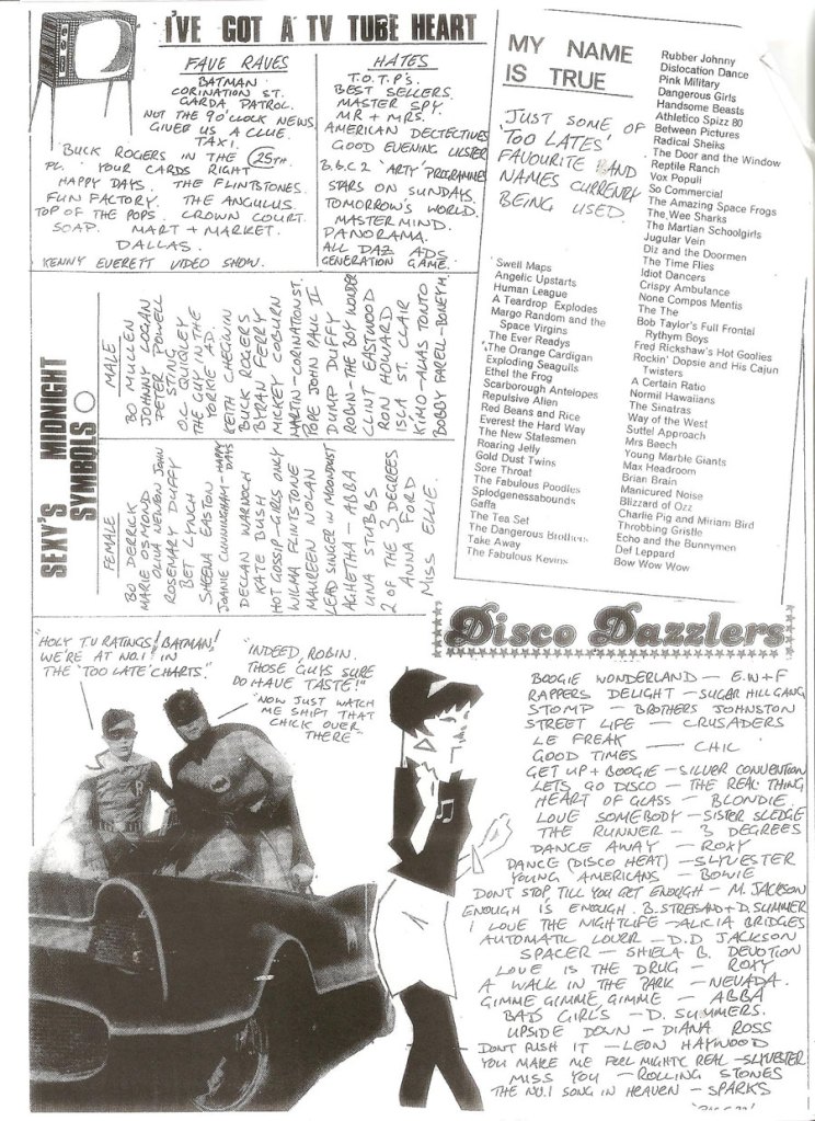 too late issue 3 assorted lists