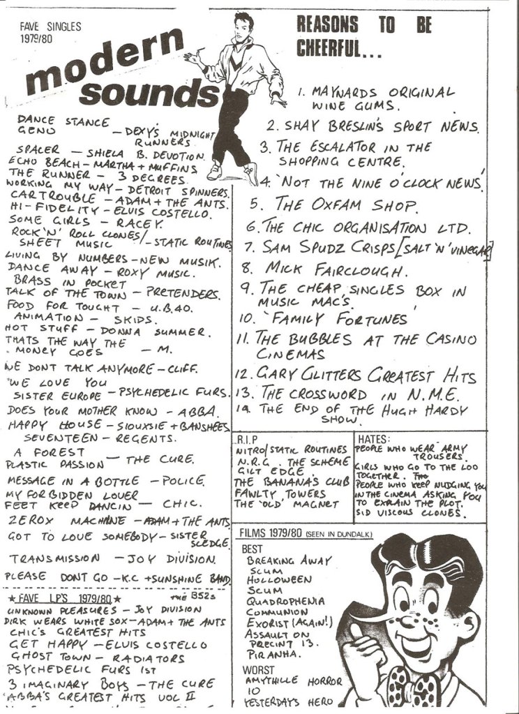 too late issue 2 1979 fave tunes etc  -  Dundalk Fanzine 