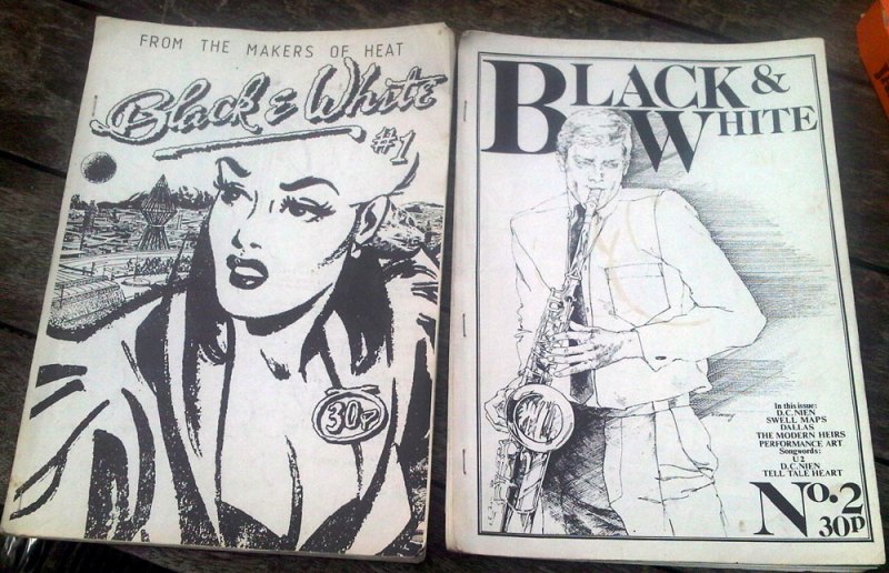 black&white fanzine covers issues 1 and 2