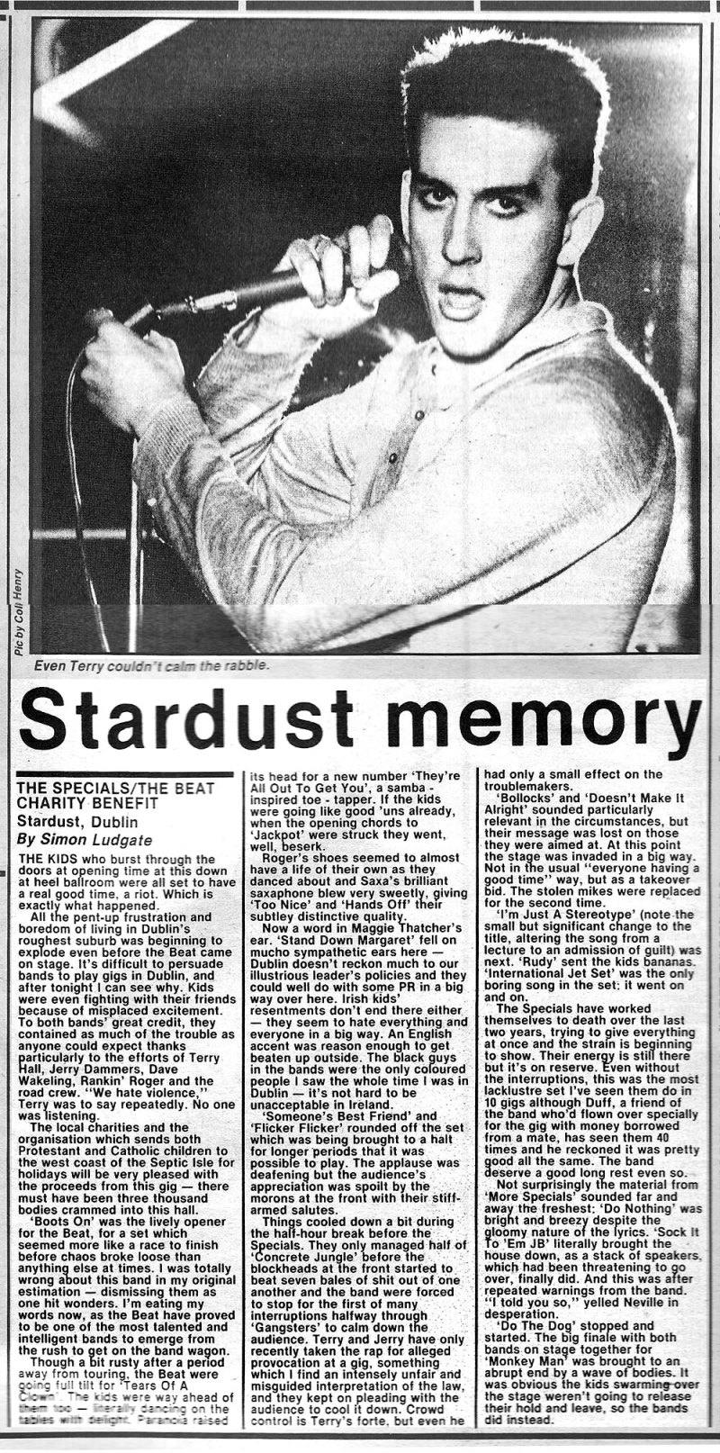 terry hall specials artane stardust ballroom jan 1981