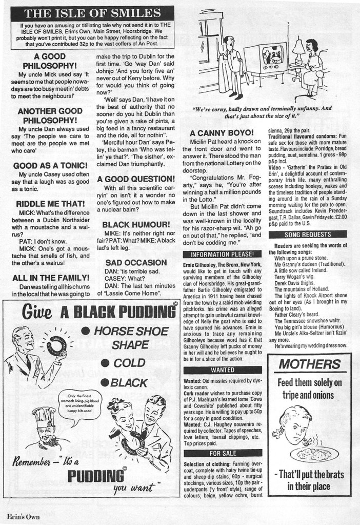 Erin's Own - Yellow Press - Ireland's Own parody page2