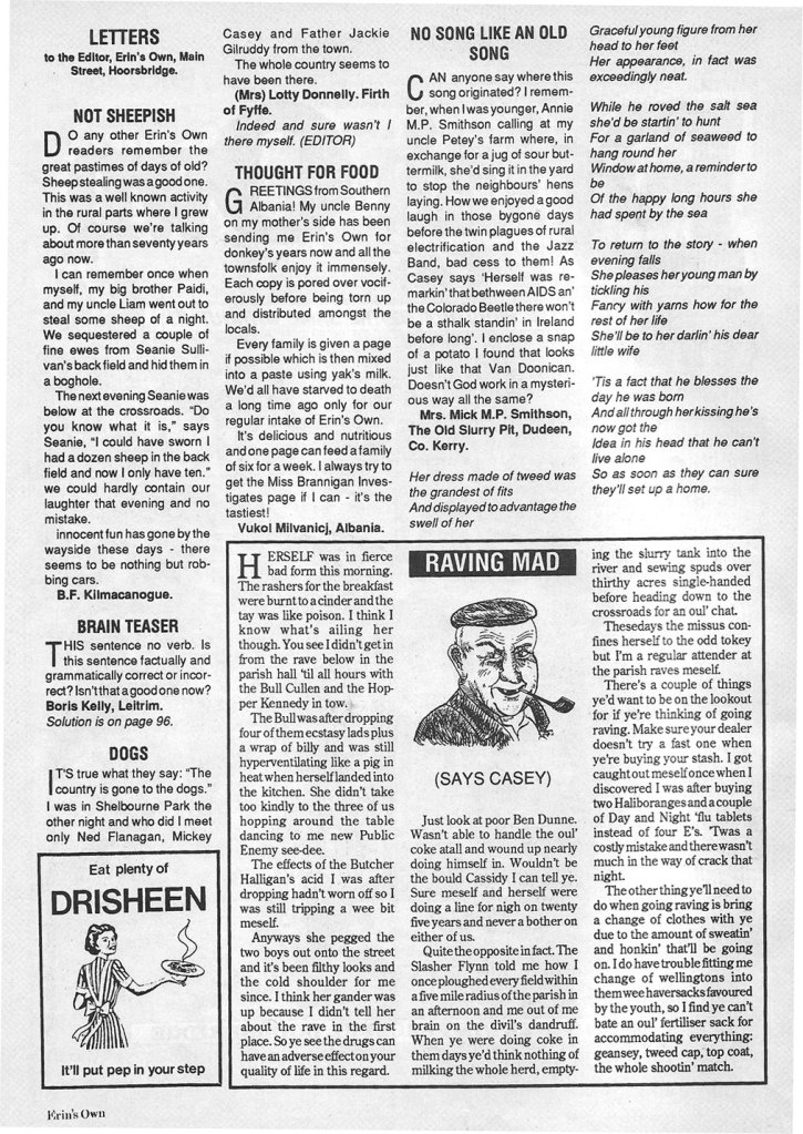 Erin's Own - Yellow Press - Ireland's Own parody page3