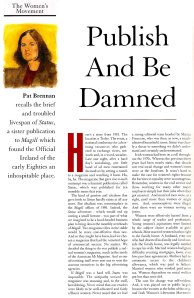 Pat Brennan Magill 2000 retrospective on Status Magazine 1981