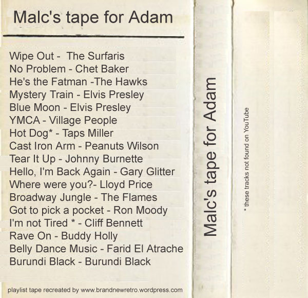 malcolm mclaren's pretend tape inner sleave playlist for adam ant 1979 malcolm mclaren's pretend tape inner sleave playlist for adam ant 1979