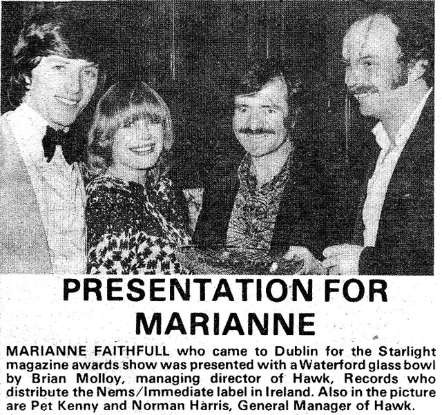  pat kenny marianne faithful 1976