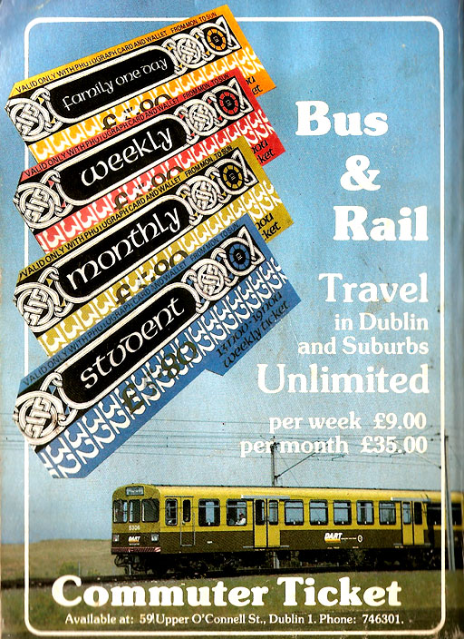 integrated ticket dublin bus rail 1985