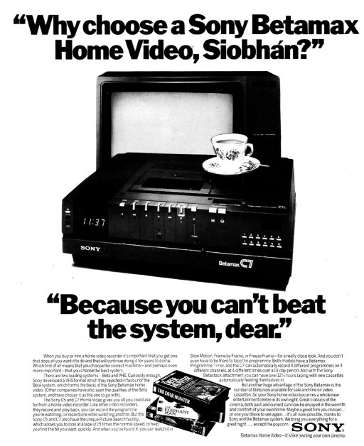 betamax video advert ireland 1982