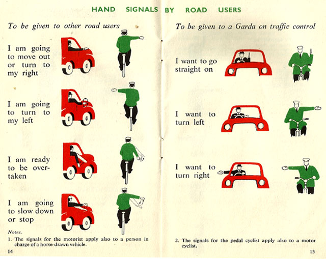 hand signals rules of road ireland 1957 hand signals rules of road ireland 1957