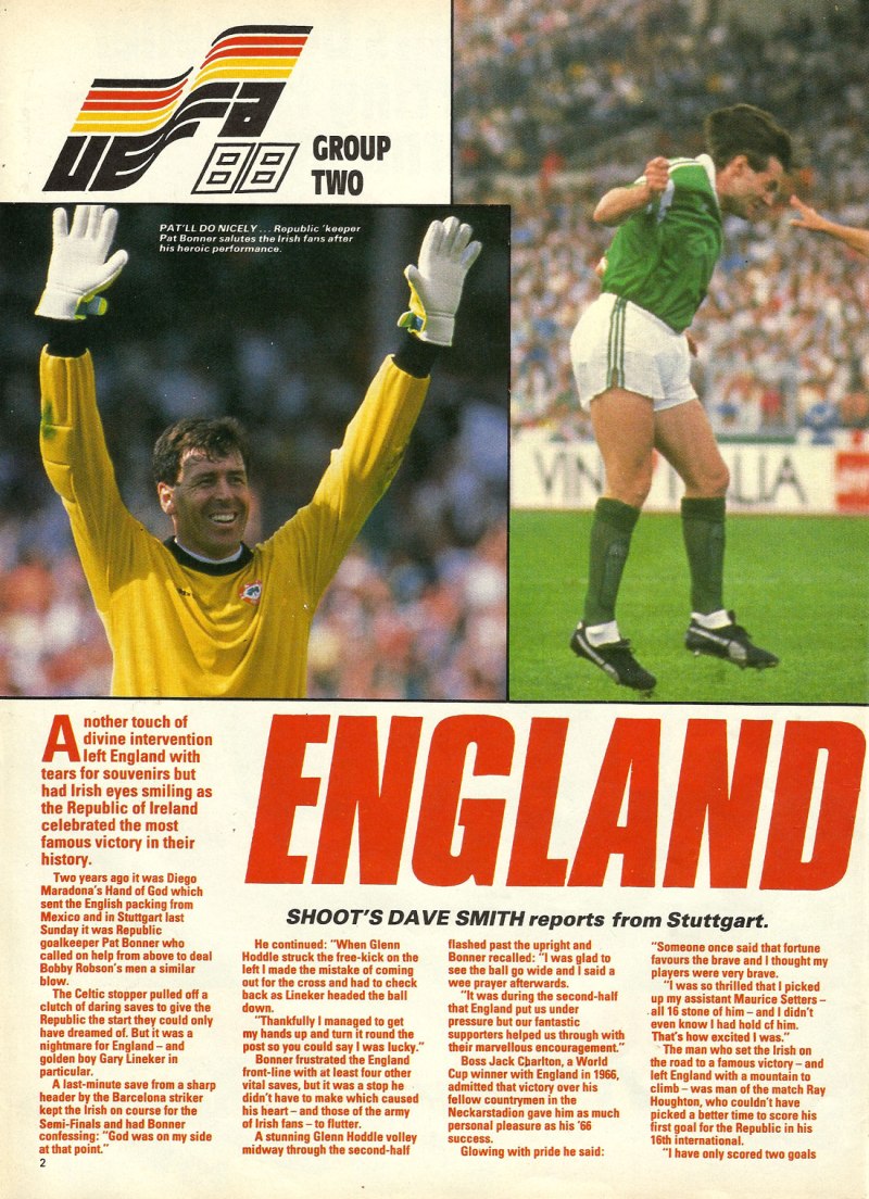 ireland v england uefa 1988 stuttgart shoot page1