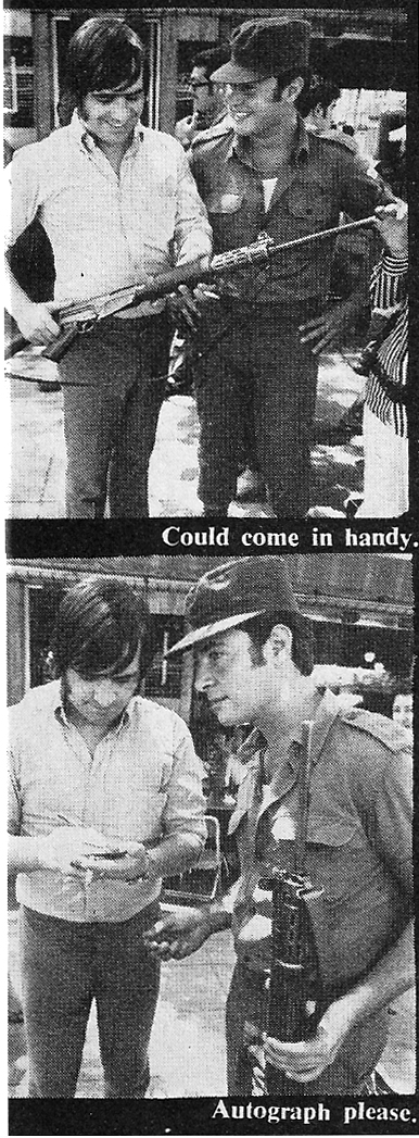 joe dolan  in israel 1970 guns autograph