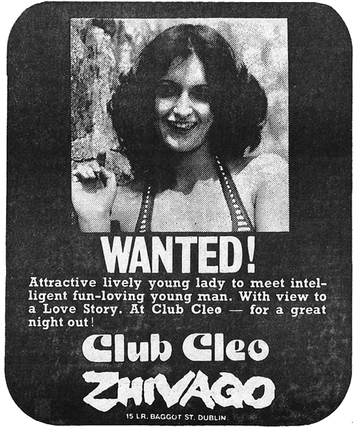 cleos nightclub -zhivago-1977-dublin