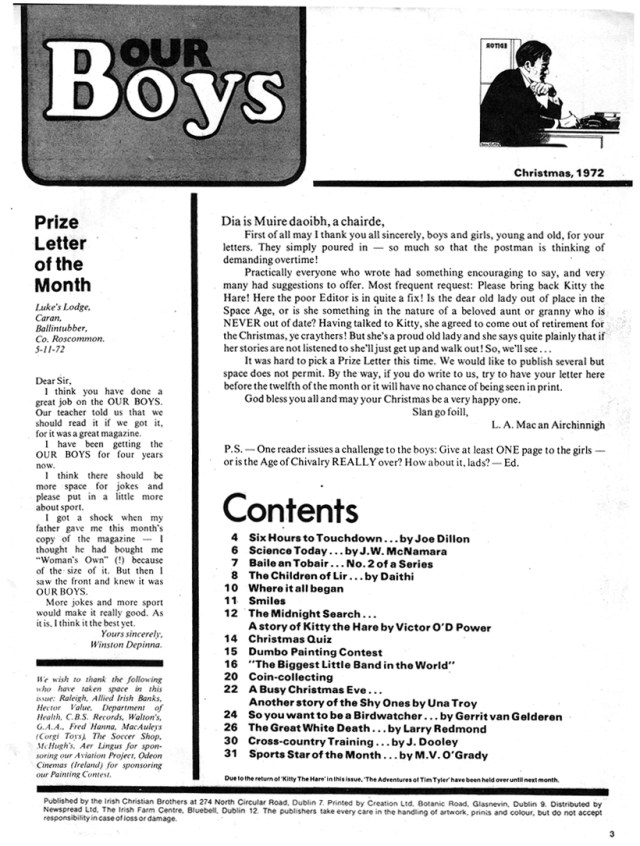 our-boys-mag-1972-editorial