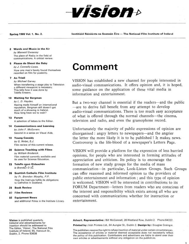 1965 vision mag list of contents