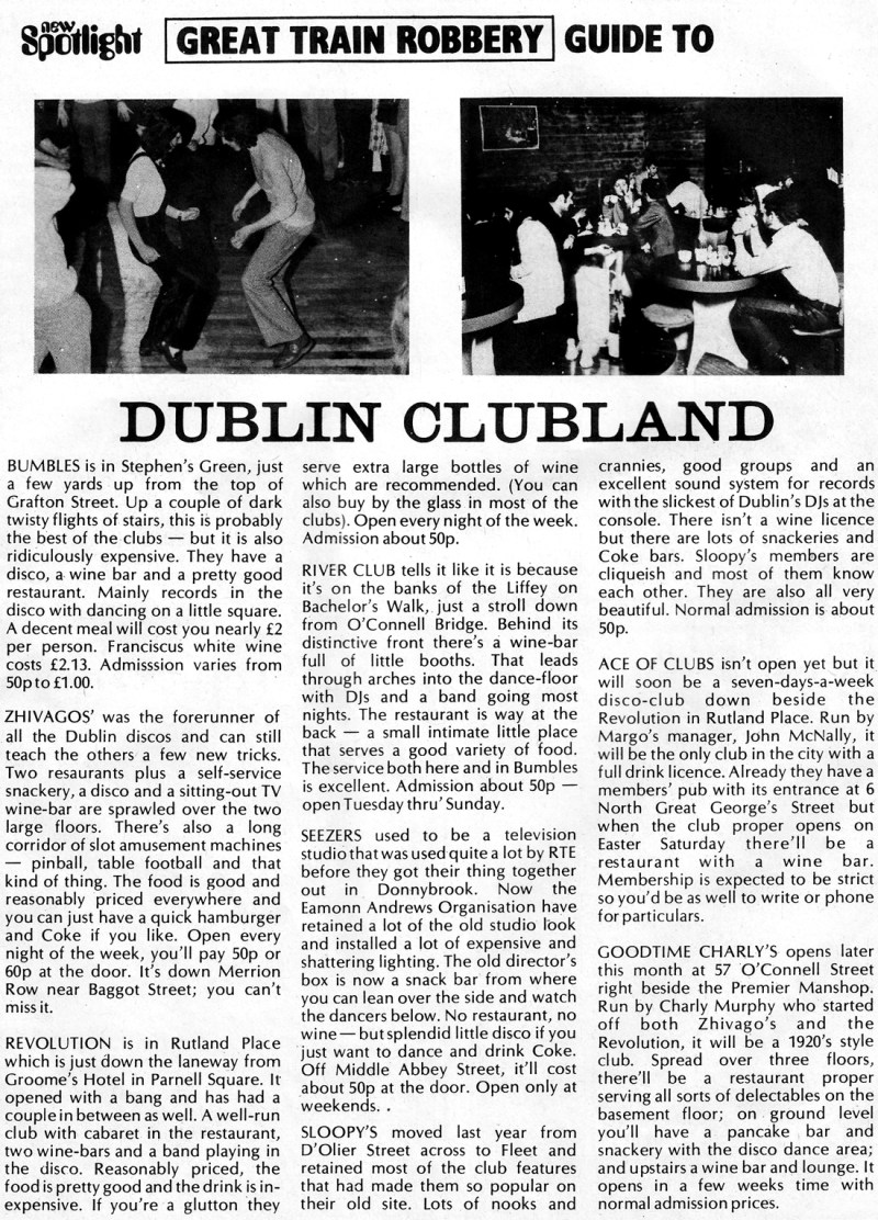 Dublin Nightclubs-1972 - Bubbles 
