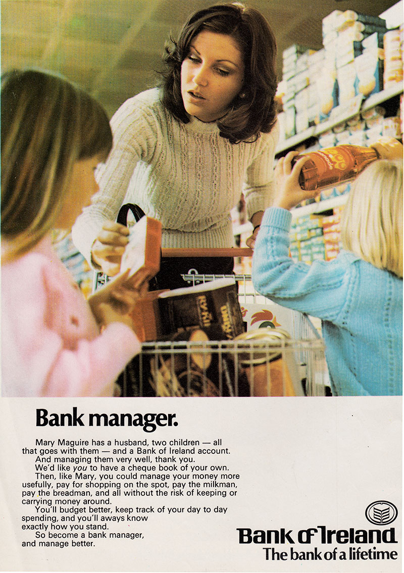 bank of ireland advert for cheques 1974