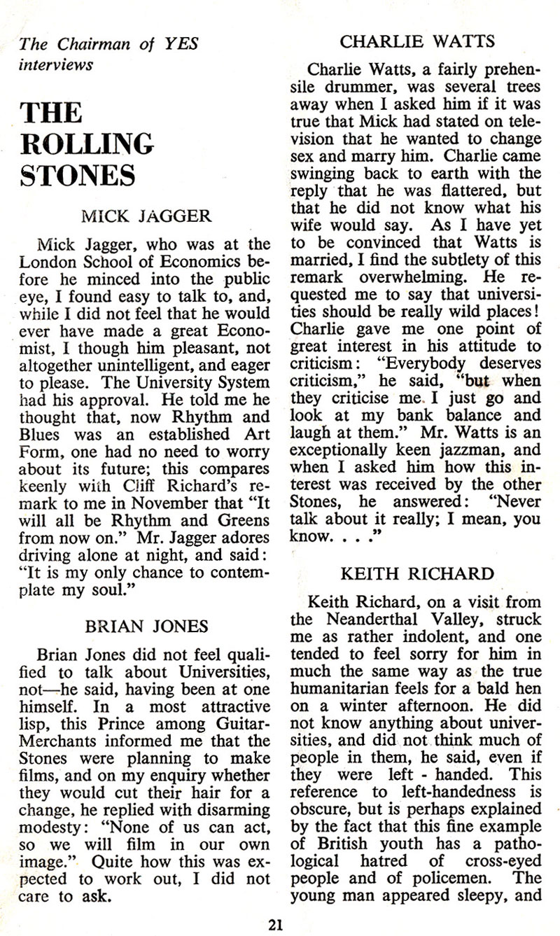 rolling stones interview 1965 dublin