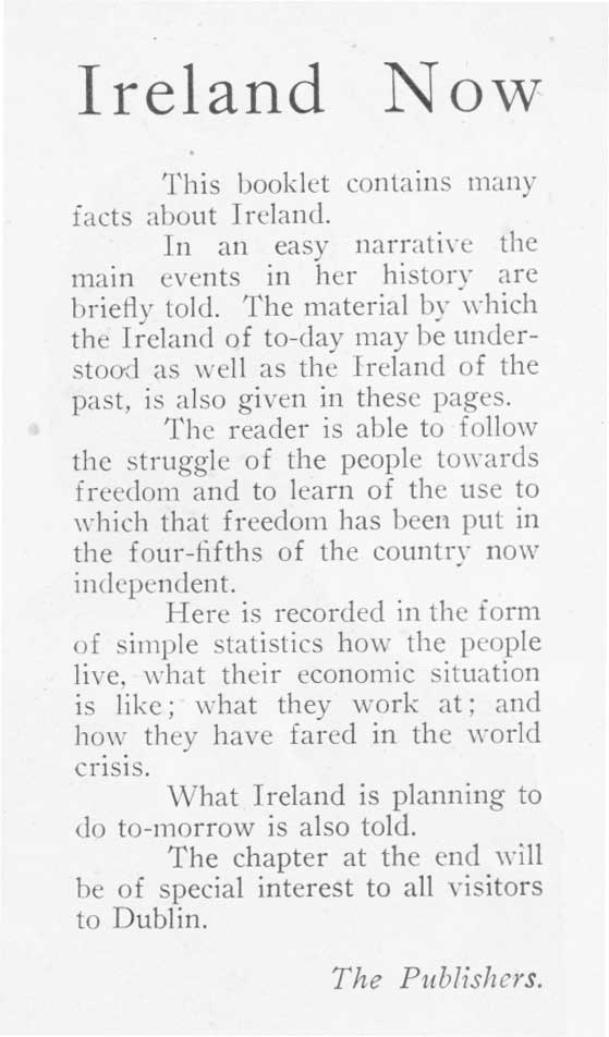 Ireland Now booklet about