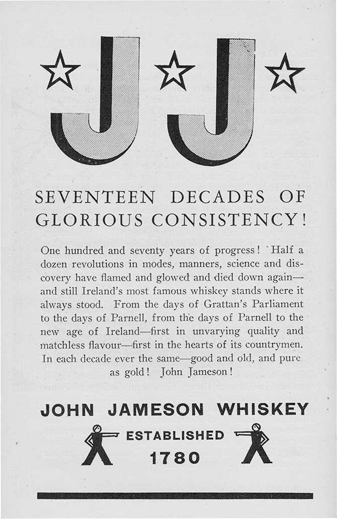 John Jameson Whiskey 1958 advert